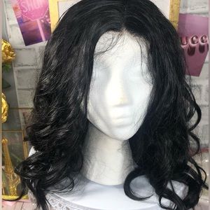 Black/Darkest Brown Wavy Bob Synthetic Wig - No Bangs - New, Never Worn